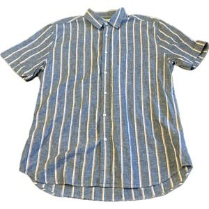Line‎ Of Trade Shirt Men's Size XL Linen Blend Shirt Sleeve Boho Button Up Beach